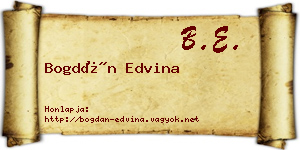Bogdán Edvina névjegykártya